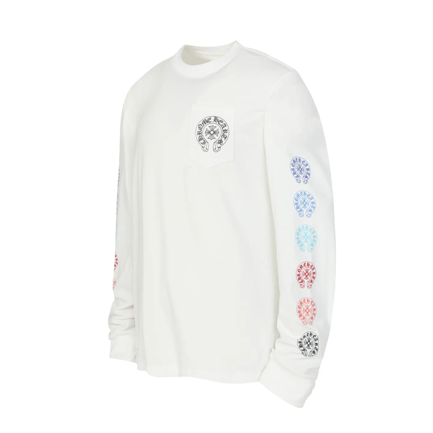 P160 Cross-border model. Please do not place an order if you pursue perfection. -Chrome Hearts/Chrome Hearts 23ss white horseshoe Sanskrit printed popular long-sleeved T-shirt -High weight, high density and high quality. The wool is soft, delicate and skin-friendly. It feels soft and silky. It has excellent warmth and skin-friendly properties.